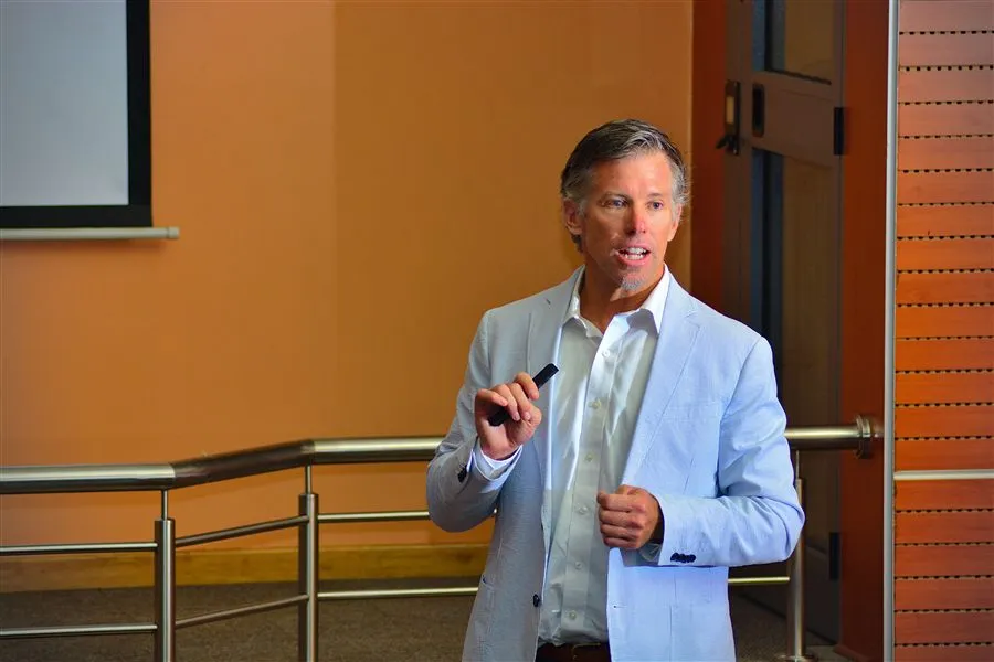Dr. Greg Husak delivering the seminar at the University of Botswana